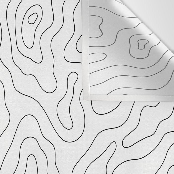 Abstract topography map line art pattern Wall Tapestry Gallery Image 3