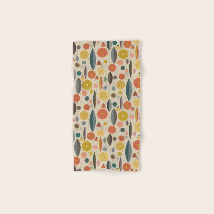 Mid Century Modern Eucalyptus with Retro Vibes Bath Towel Gallery Image 1