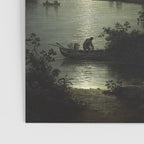 The Beautiful Ruins, Boats on a Moonlit Lake with Gothic Church landscape painting by Sebastian Pether Poster Gallery Image 3