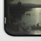 The Beautiful Ruins, Boats on a Moonlit Lake with Gothic Church landscape painting by Sebastian Pether Laptop Sleeve Gallery Image 3