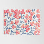 Cherry Blossoms - Melon & Navy Palette Rug Gallery Image 2