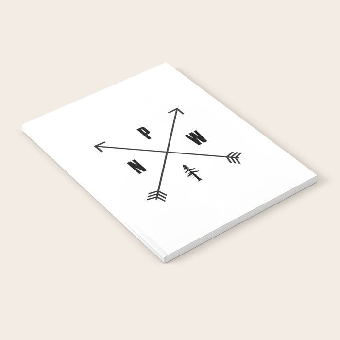 PNW Pacific Northwest Compass - Black and White Forest Notebook Gallery Image 2