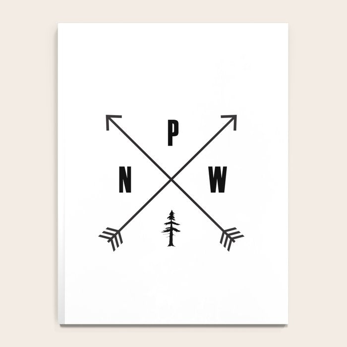 PNW Pacific Northwest Compass - Black and White Forest Notebook Gallery Image 4
