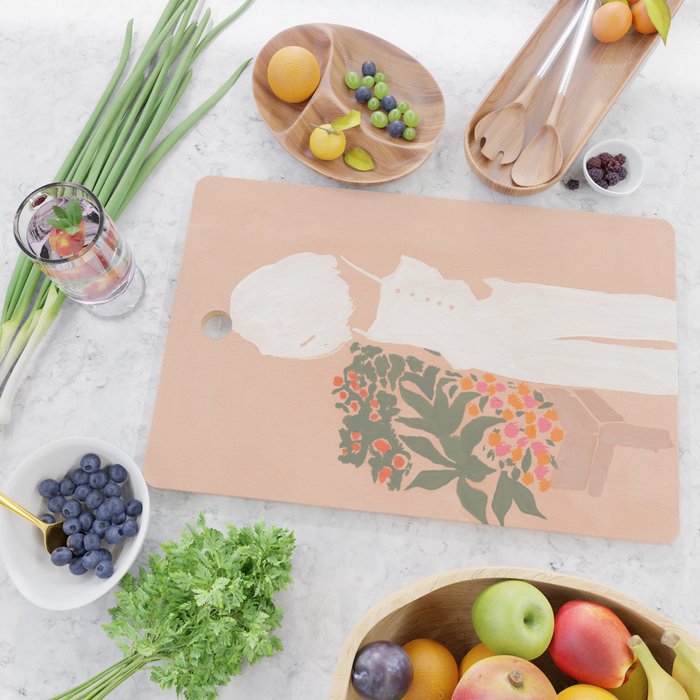 Flower Shoppe Girl Cutting Board Gallery Image 2