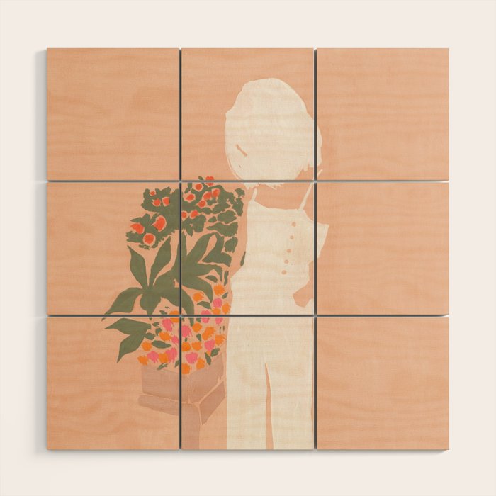 Flower Shoppe Girl Wood Wall Art Gallery Image 1