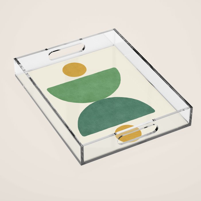 Half-circle Balance - Green Gold Acrylic Tray Gallery Image 1