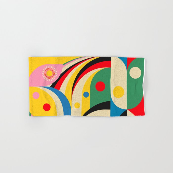Barcelona Artists Inspired Abstract Geometry  Bath Towel Gallery Image 1