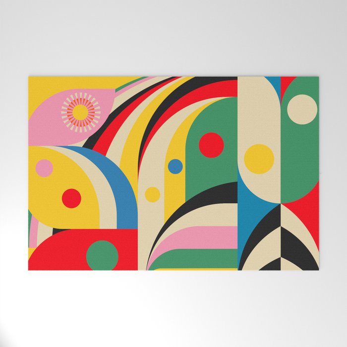 Barcelona Artists Inspired Abstract Geometry  Welcome Mat Gallery Image 1