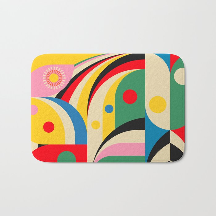 Barcelona Artists Inspired Abstract Geometry  Bath Mat Gallery Image 1