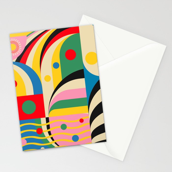 Barcelona Artists Inspired Abstract Geometry  Stationery Card Gallery Image 2