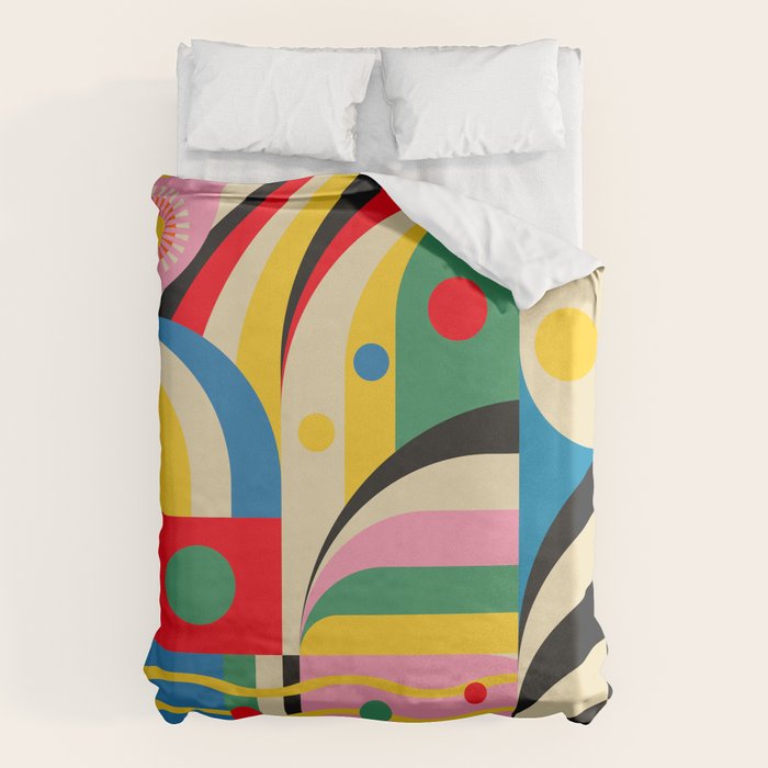 Barcelona Artists Inspired Abstract Geometry  Duvet Cover Gallery Image 6