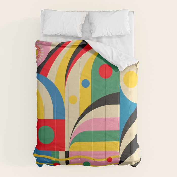 Barcelona Artists Inspired Abstract Geometry  Comforter Gallery Image 1