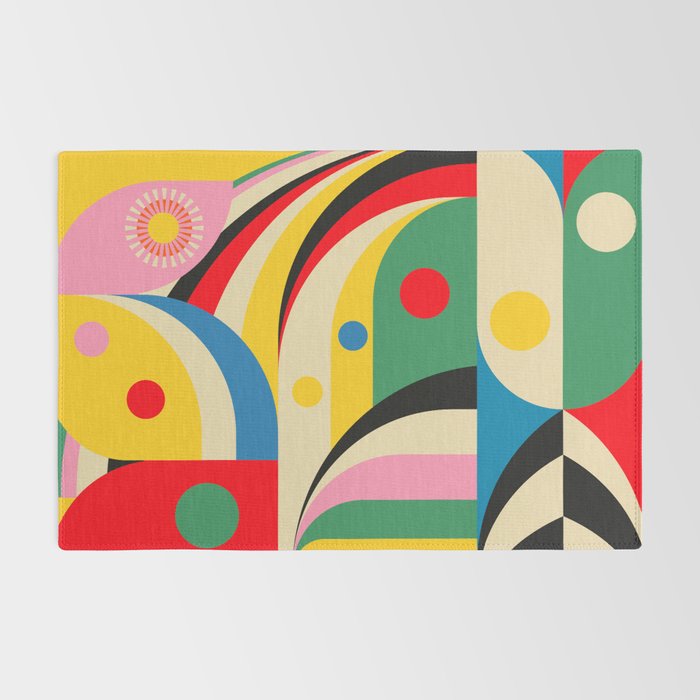 Barcelona Artists Inspired Abstract Geometry  Rug Gallery Image 2