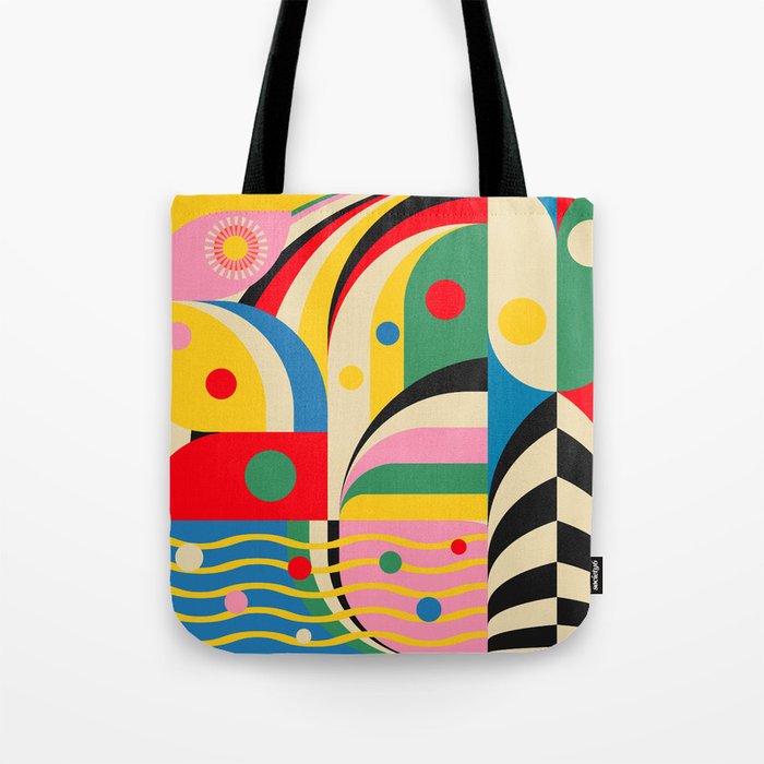 Barcelona Artists Inspired Abstract Geometry  Tote Bag Gallery Image 1