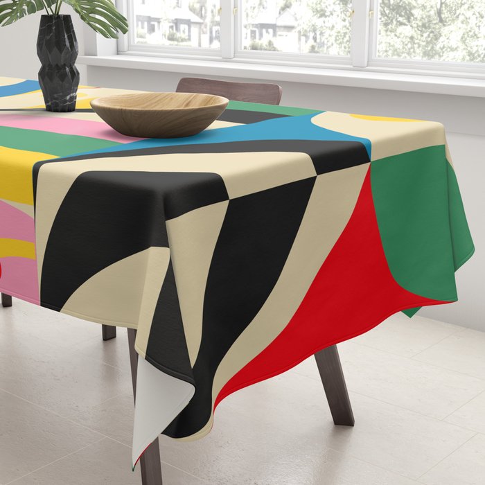 Barcelona Artists Inspired Abstract Geometry  Tablecloth Gallery Image 3