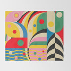 Barcelona Artists Inspired Abstract Geometry  Throw Blanket Gallery Image 2