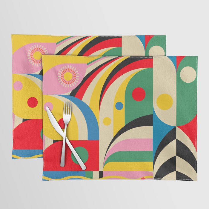 Barcelona Artists Inspired Abstract Geometry  Placemat Gallery Image 1