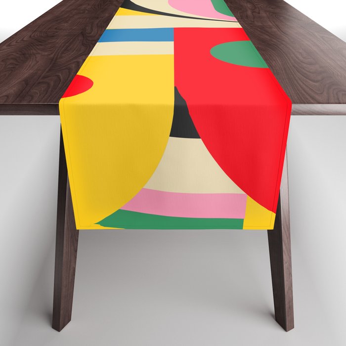 Barcelona Artists Inspired Abstract Geometry  Table Runner Gallery Image 1