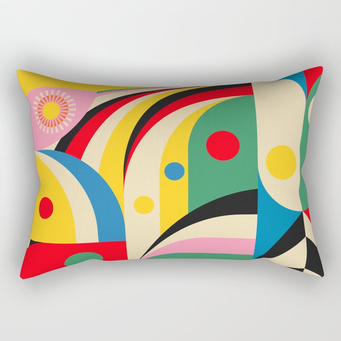 Barcelona Artists Inspired Abstract Geometry  Rectangular Pillow Gallery Image 2