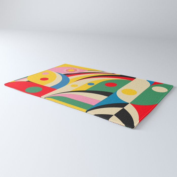 Barcelona Artists Inspired Abstract Geometry  Rug Gallery Image 3