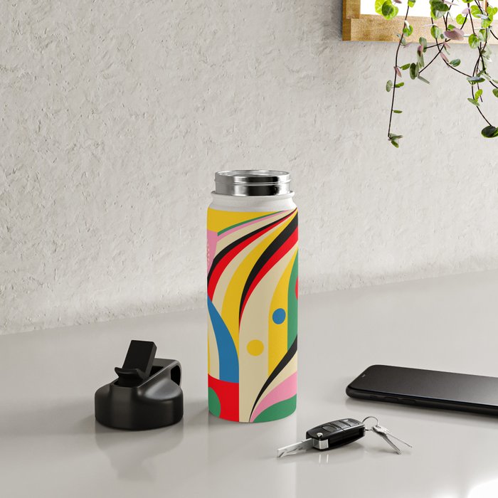 Barcelona Artists Inspired Abstract Geometry  Water Bottle Gallery Image 4