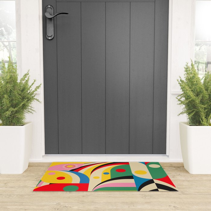 Barcelona Artists Inspired Abstract Geometry  Welcome Mat Gallery Image 3