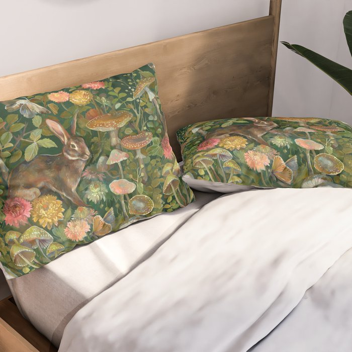 Zinnia Mushroom Garden Pillow Sham Gallery Image 2
