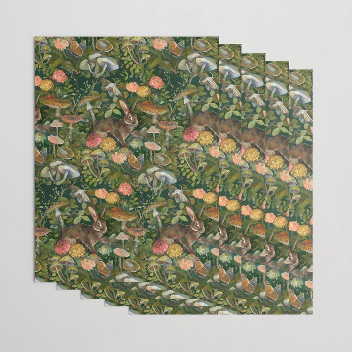Zinnia Mushroom Garden Wrapping Paper Gallery Image 3