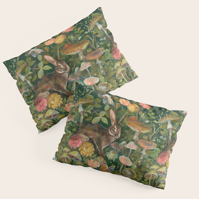 Zinnia Mushroom Garden Pillow Sham Gallery Image 1