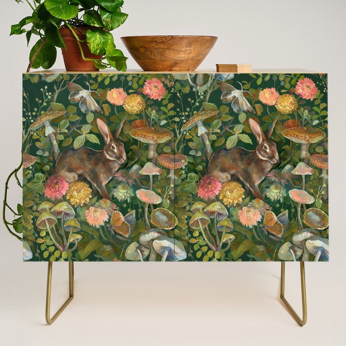 Zinnia Mushroom Garden Credenza Gallery Image 1