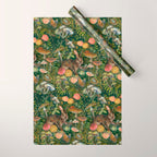 Zinnia Mushroom Garden Wrapping Paper Gallery Image 1
