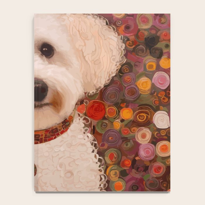 White Klimt Dog with Curly Hair Notebook Gallery Image 4