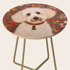 White Klimt Dog with Curly Hair Side Table Gallery Image 2