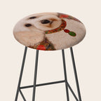 White Klimt Dog with Curly Hair Stool Gallery Image 2