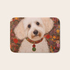 White Klimt Dog with Curly Hair Bath Mat Gallery Image 1