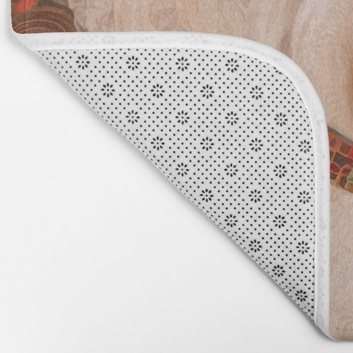 White Klimt Dog with Curly Hair Bath Mat Gallery Image 2