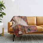 White Klimt Dog with Curly Hair Throw Blanket Gallery Image 1