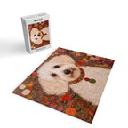 White Klimt Dog with Curly Hair Jigsaw Puzzle Gallery Image 2