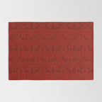 Red Reindeer Fair Isle Print, Red Holiday, Christmas Cheer, Red Christmas Sweater Rug Gallery Image 2