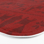 Red Reindeer Fair Isle Print, Red Holiday, Christmas Cheer, Red Christmas Sweater Bath Mat Gallery Image 3