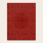 Red Reindeer Fair Isle Print, Red Holiday, Christmas Cheer, Red Christmas Sweater Notebook Gallery Image 4