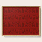 Red Reindeer Fair Isle Print, Red Holiday, Christmas Cheer, Red Christmas Sweater Serving Tray Gallery Image 1