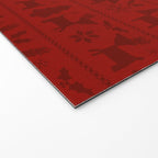 Red Reindeer Fair Isle Print, Red Holiday, Christmas Cheer, Red Christmas Sweater Welcome Mat Gallery Image 2
