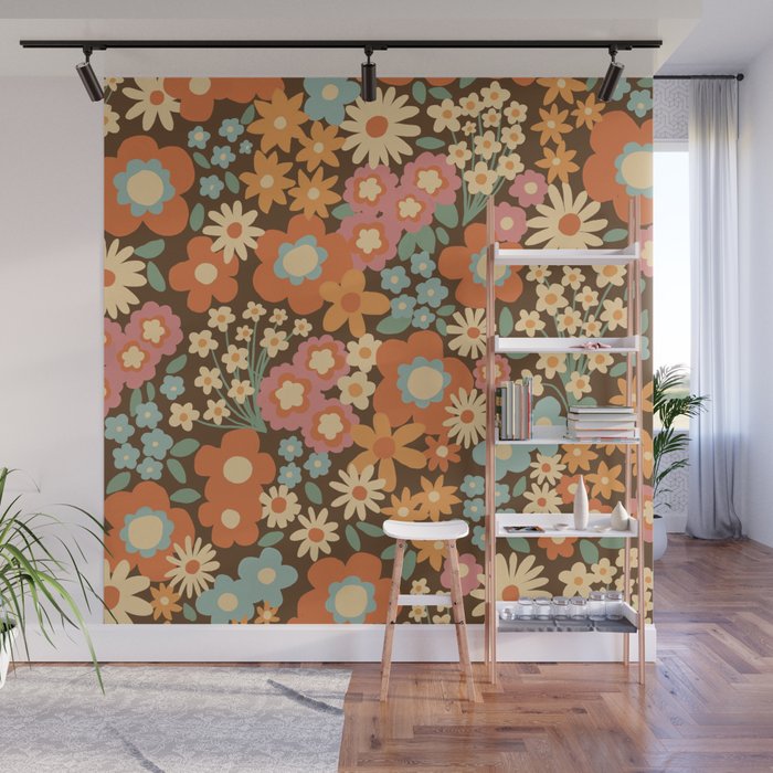 Calendulas and daisies Wall Mural Gallery Image 1