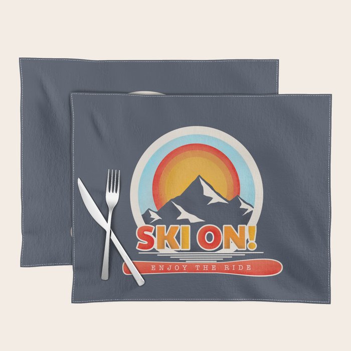 SKI ON! retro badge Placemat Gallery Image 1