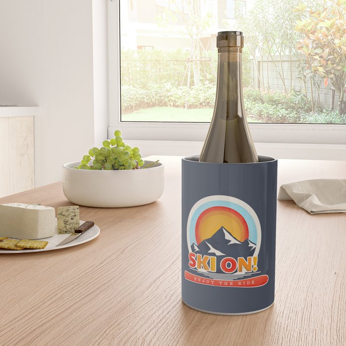 SKI ON! retro badge Wine Chiller Gallery Image 4