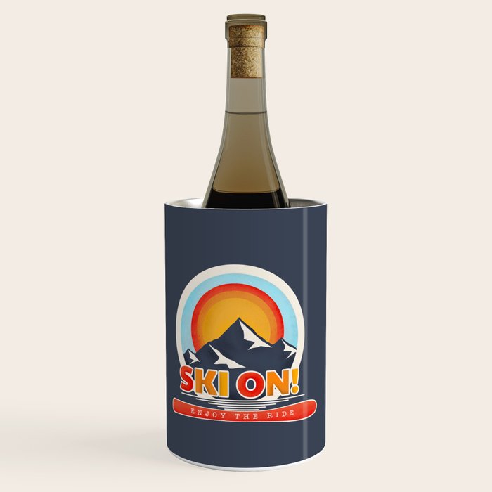 SKI ON! retro badge Wine Chiller Gallery Image 1