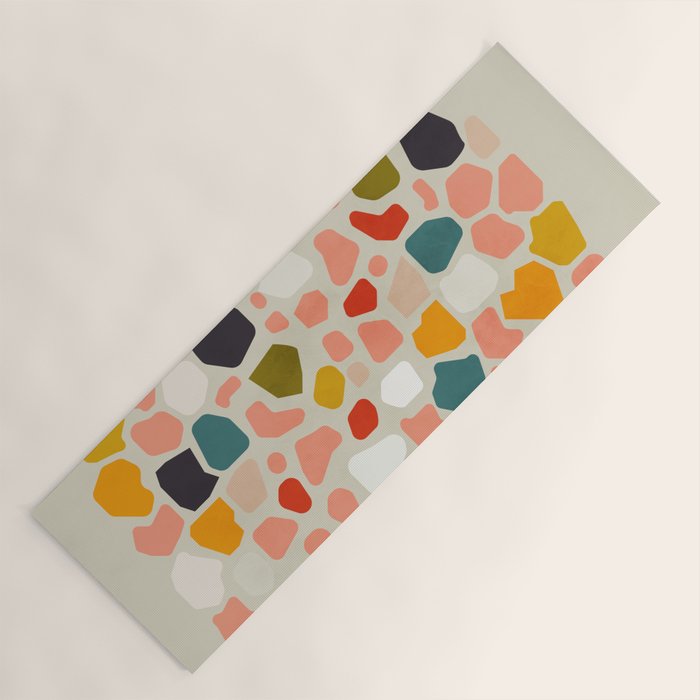 terrazzo mosaic shapes modern Yoga Mat Gallery Image 1