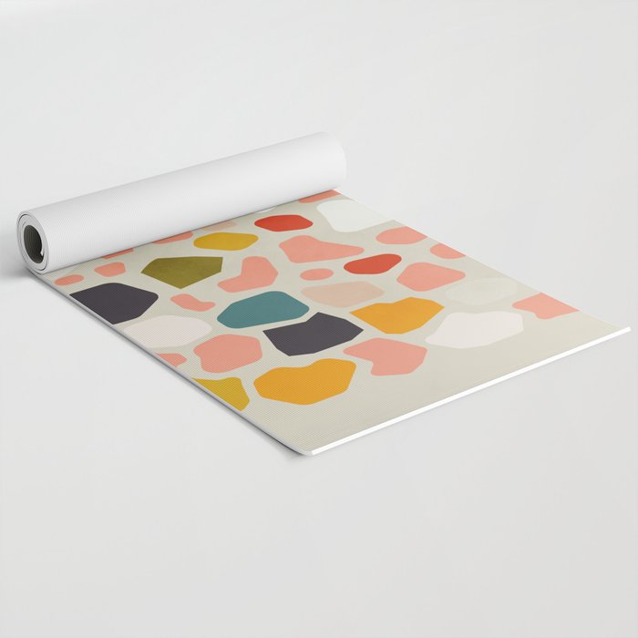 terrazzo mosaic shapes modern Yoga Mat Gallery Image 2