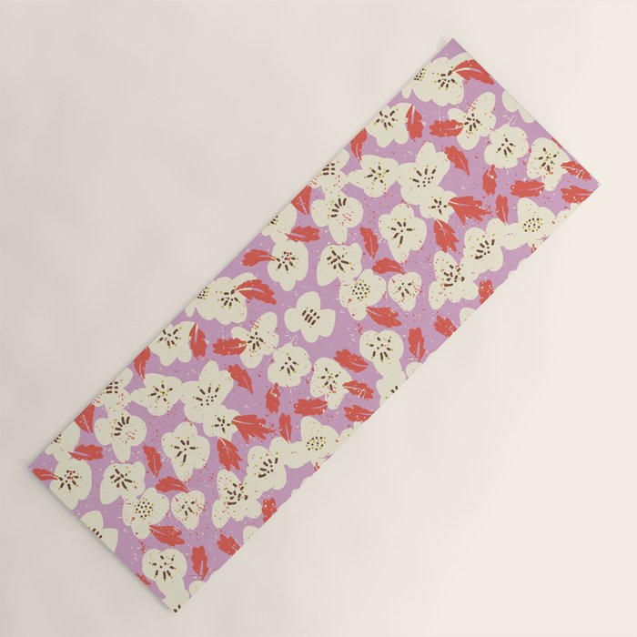 Bold flowers in my garden on chaly pink Yoga Mat Gallery Image 1